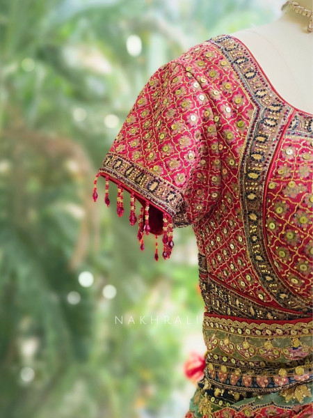 Ruby Red Saree with Zari and Sequin Work