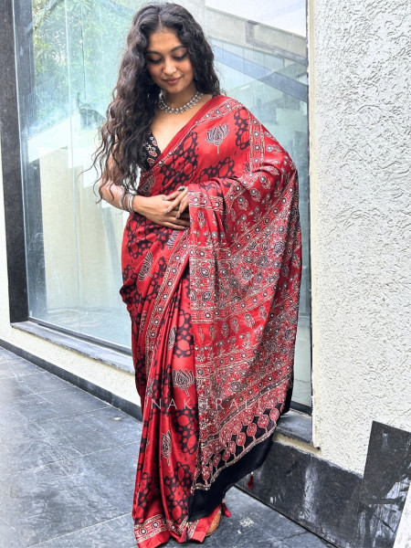 Shabnam Ajrakh Print Modal Saree