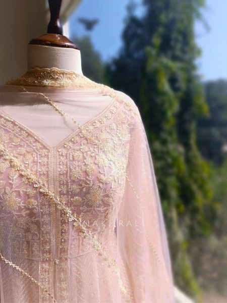 Elvya Purple Embroidered Achkan Lehenga Set