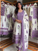 Serene Earth Purple Crochet Palazzo Suit