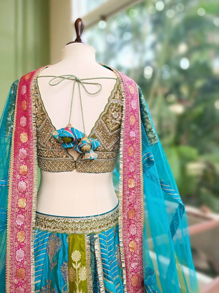 Chromatic Weave Multicolor Kalidar Lehenga Choli