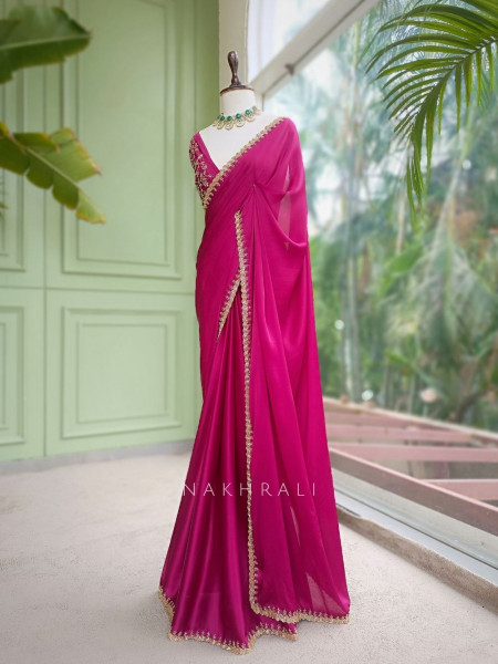 Stellar Wine Saree with Running Blouse