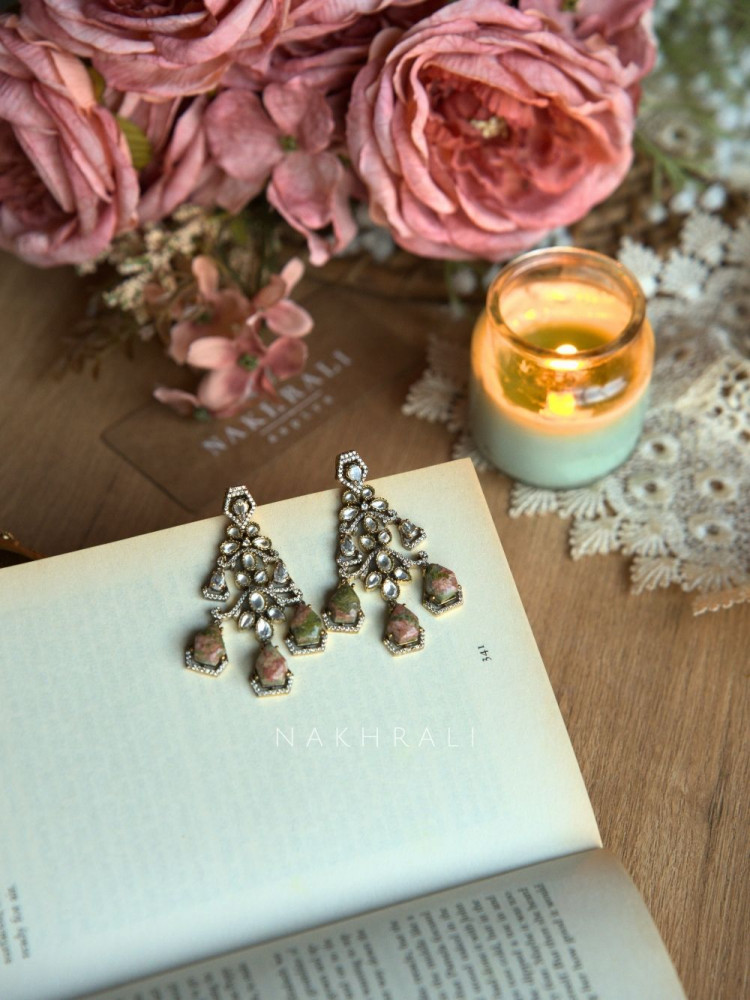 Image of Veloura Olive Heirloom Drop Earrings