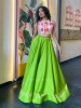 Floretta Green Flared Skirt