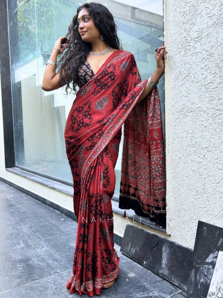 Shabnam Ajrakh Print Modal Saree
