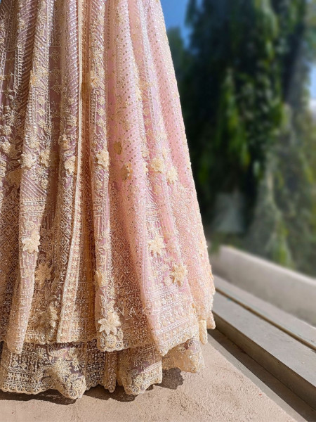 Elvya Purple Embroidered Achkan Lehenga Set