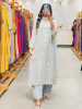 reevaya Light Blue Georgette Kurta Set with Thread Embroidery