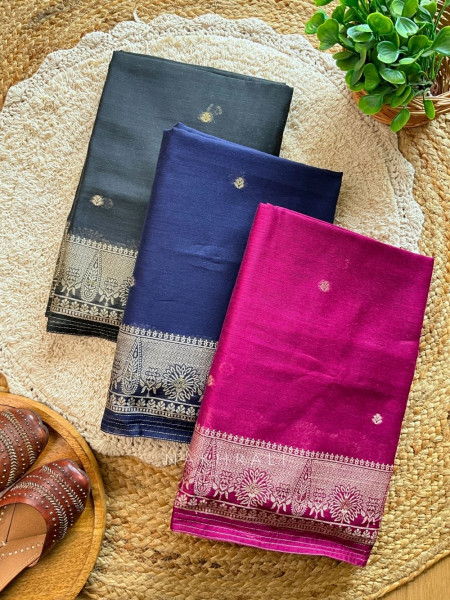 Elegant Woven Border Blue Color Dress Material