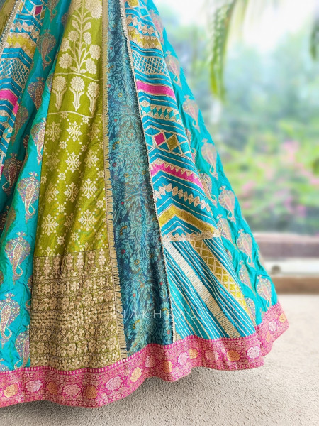 Chromatic Weave Multicolor Kalidar Lehenga Choli