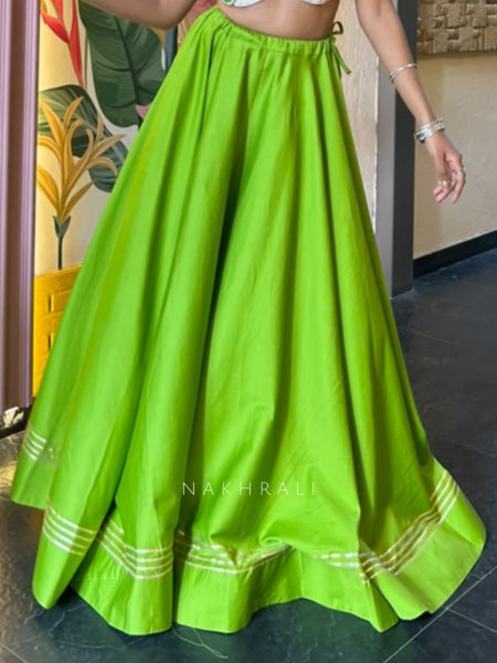 Floretta Green Flared Skirt
