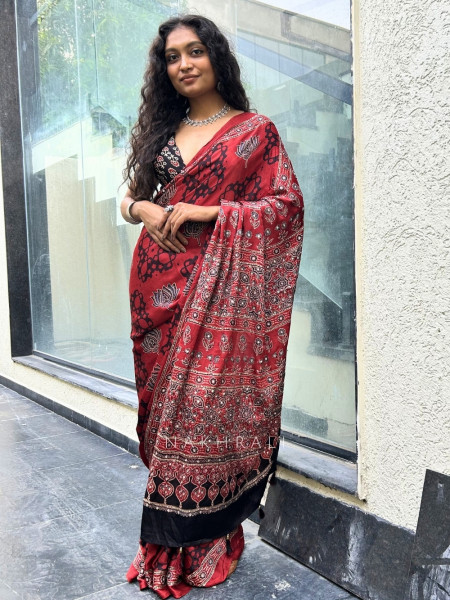 Shabnam Ajrakh Print Modal Saree