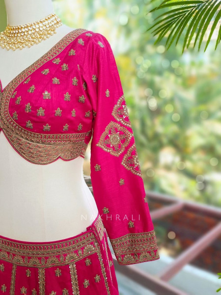 Toshika magenta Lehenga Set with Detailed Embroidery Work