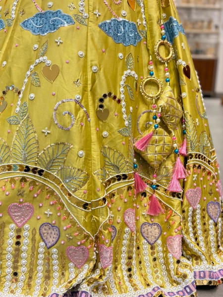 Kiyara Yellow Indo Western Lehenga with Beads Sequin Work