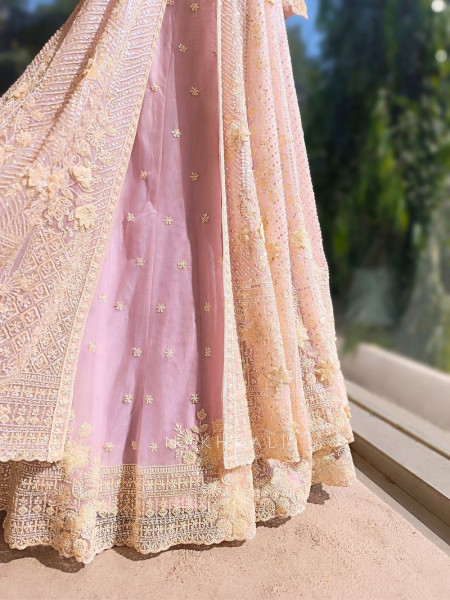 Elvya Purple Embroidered Achkan Lehenga Set