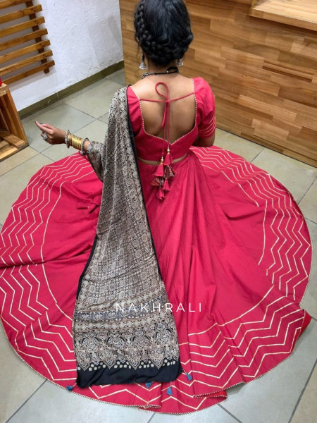 Kritiva Pink Pure Cotton Lehenga Choli