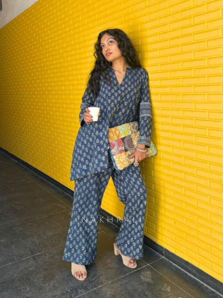 Tulip Blue Cotton Co-ord Set