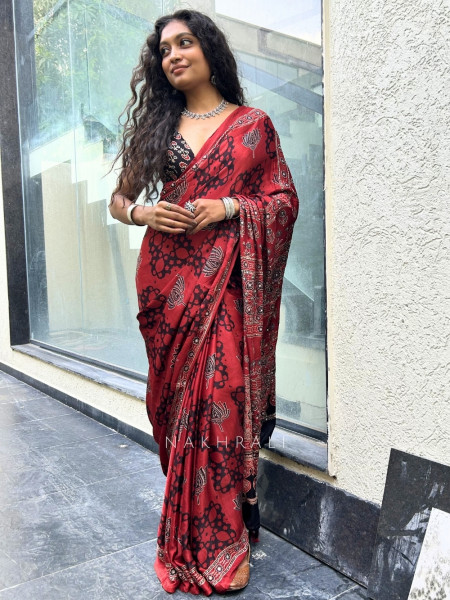 Shabnam Ajrakh Print Modal Saree