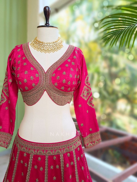 Toshika magenta Lehenga Set with Detailed Embroidery Work