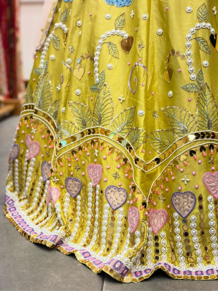 Kiyara Yellow Indo Western Lehenga with Beads Sequin Work