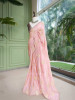 Kusumrekha Pink Georgette / Chinnon Silk With Saree with Contrast Running Blouse