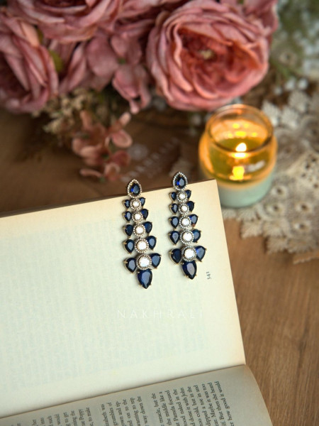 Celestine Blue Crystal Drop Earrings