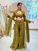 Nyra Green Indo-Western Palazzo Set with Embroidered Jacket Detail