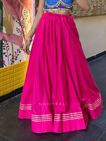 Floretta Magenta Flared Skirt