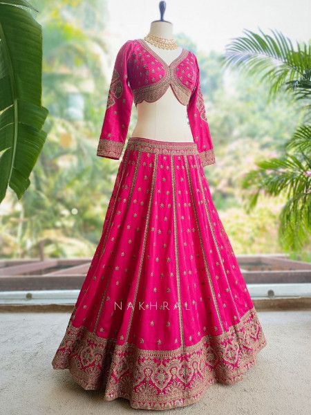 Toshika magenta Lehenga Set with Detailed Embroidery Work