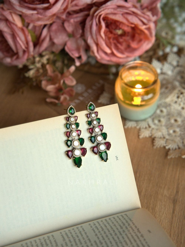 Image of Celestine Multicolor Crystal Drop Earrings