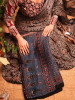Darpan Ajrakh Modal Silk Blue Saree