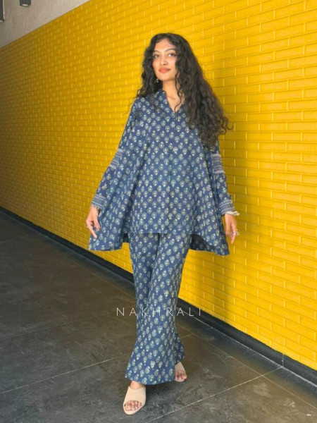 Tulip Blue Cotton Co-ord Set