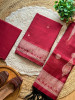 Elegant Woven Border Maroon Color Dress Material