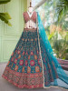 Gulaal-e-Firdaus Rama Green Lehenga Set Embroidery &amp; Mirror Work