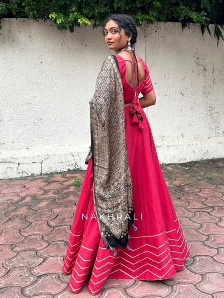 Kritiva Pink Pure Cotton Lehenga Choli