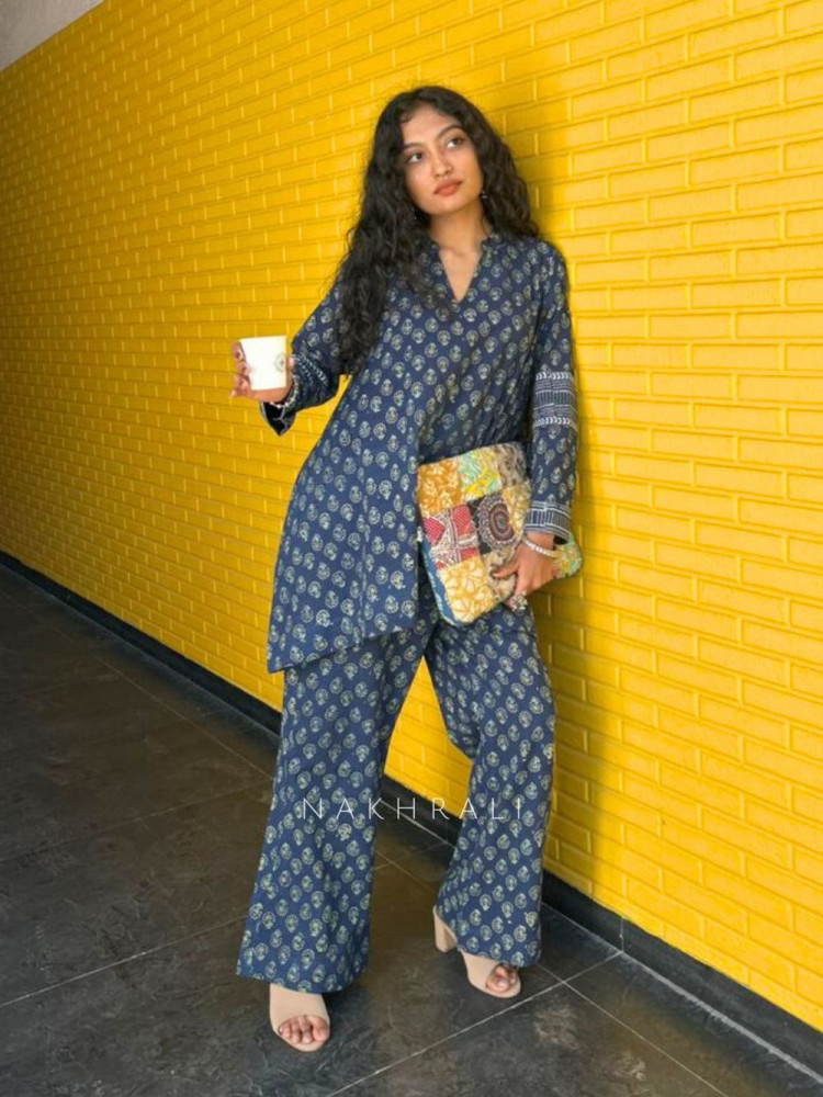 Image of Tulip Blue Cotton Co-ord Set