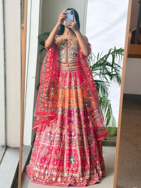 Jashn Ombre Multicolor Carnival Lehenga