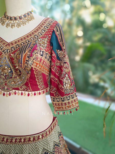 Milan Multicolor Lehenga With Zardozi, Dori, Resham & Mirror Embroidery