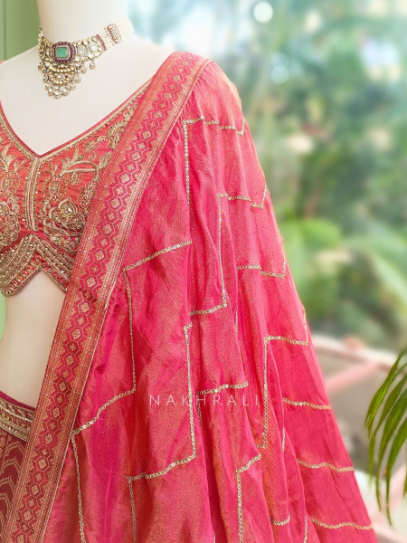 Gulaal Noorani Brocade Kalidar Lehenga Set
