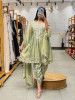 Amaya Green Dhoti Kurta Set with Mirror and Gota Patti Work