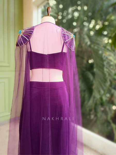 Viola Bloom Sequin Embroidered Dhoti Skirt Set