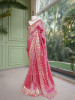 Symphony Magenta Saree with Zardozi Floral Embroidery