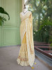 Ecru Yellow Embroidered Elegance Saree with Sequin Detailing
