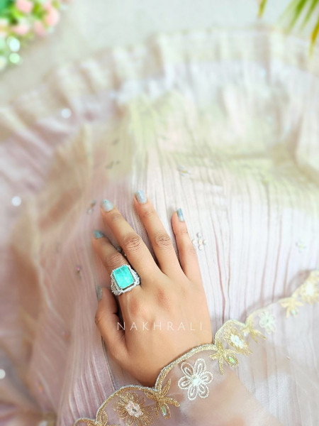Eternal Royale Sea Green Statement Ring