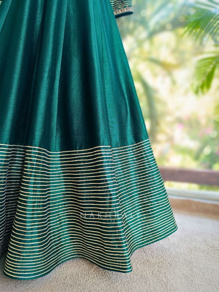 Zivara Emerald Green Zari & Gota Anarkali Set