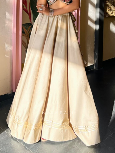 Floretta Cream Flared Skirt
