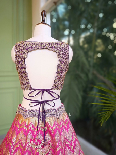 Regalia Magenta Lehenga Set with Zari Sequin Work