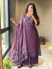 Navira Purple Printed Kurta Palazzo Set with Dori Detail