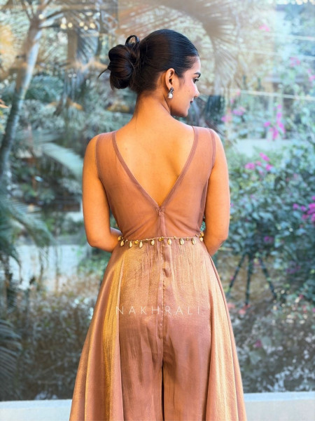 Dusky Rose Embellished Flared Jumpsuit