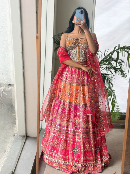 Jashn Ombre Multicolor Carnival Lehenga