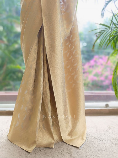 Resham Pista Green Saree with Readymade Blouse
